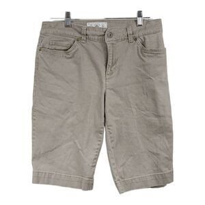 Izod Jeans Tan Stretch Denim Bermuda 12-inch Casual Summer Shorts Size 8 Women's